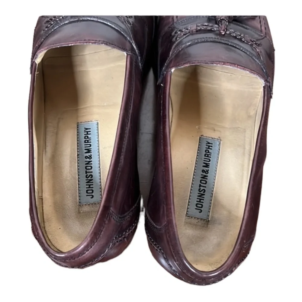 Johnston & Murphy Wine Brown Burgundy Tassel Dress Shoe Size 10